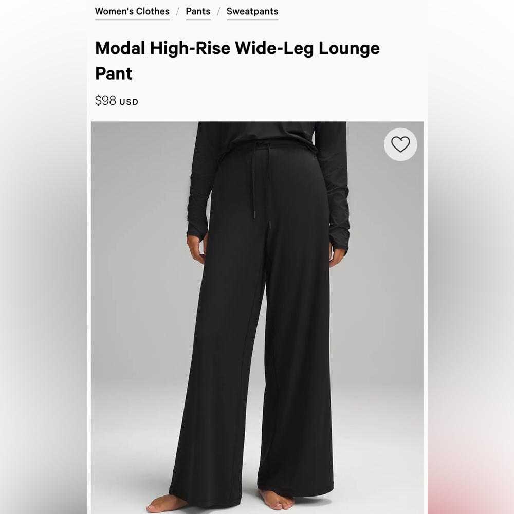 Lululemon modal High-Rise Wide-Leg Lounge Pant size 6 like new